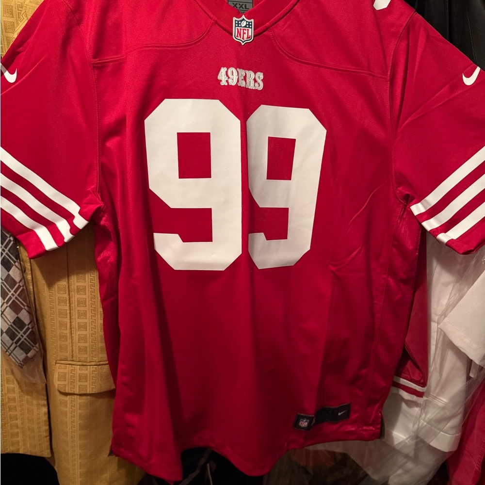 Brand New San Francisco 49ers Jersey with Stitched Lettering Number 99.
